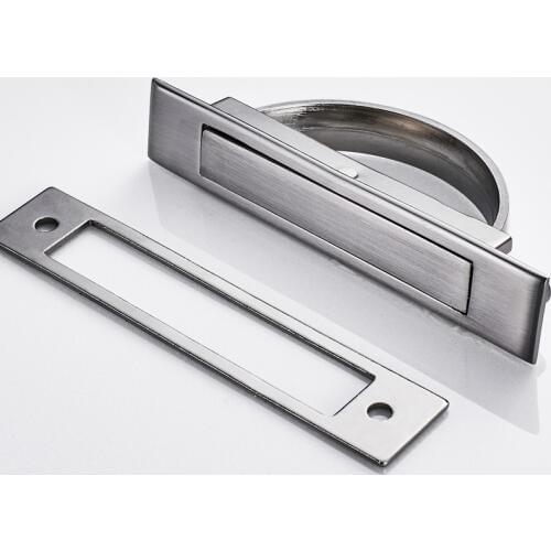 Tatami Hidden Door Handles Zinc Alloy Recessed Flush Pull Cover Floor Cabinet Handle Bright Chrome Dark Furniture Hardware