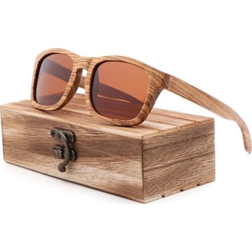 New Fashion Retro Zebra Bamboo Wooden Glasses For Men Women Polarizing Sunglasses UV 400 Anti-Ultraviolet With Box Designer