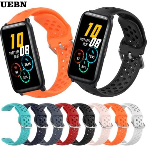 UEBN EasyFit Sport Silicone Breathable Strap For Huawei Honor Watch ES Wristband Bracelet Replacement Watchbands ремешок Correa