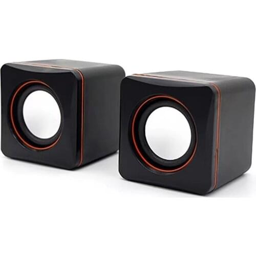 USB Powered Stereo Speaker, mini size, with Volume Control & 3.5 mm Audio Plug to Connect to Laptop, Notebook, Desktop, PC