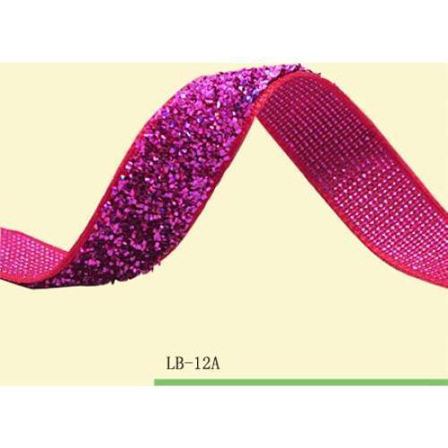 Stretch Hot Pink Metallic Velvet Ribbon Velvet Glitter Ribbon 3/8" Stretch Velvet Glitter Ribbon Price Negotiated