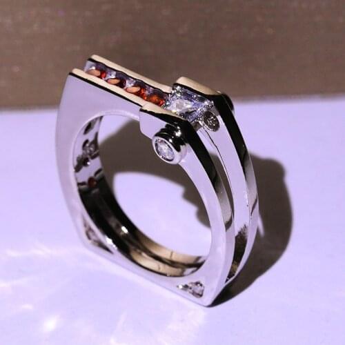 New Circle Wide Square Knuckle Vintage Ring 925 Sterling silver Minimalist Geometric Personality Exaggerated Finger Ring Trendy
