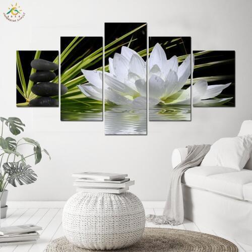 Water Lily Flower Modern Home Wall Decor Painted Picture Pop Modern Art Canvas Painting Wall Pictures for Living Room