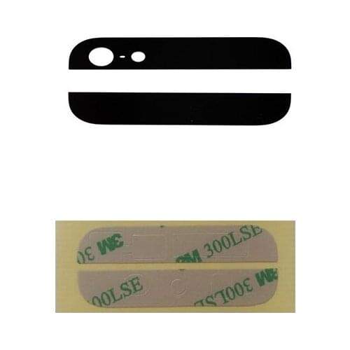 High Quality Brand New Top and Bottom Glass Cover for iPhone 5 5G 5S White Black with 3M adhesives Free Shipping