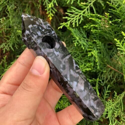 High Quality Tobacco Pipes Natural Serpentine Crystal Quartz Smoking Pipes For Gift