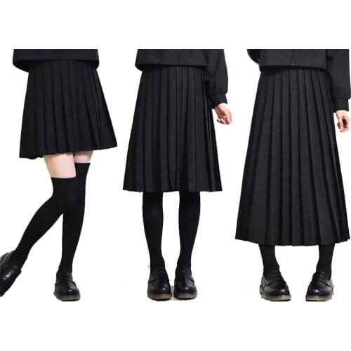Japanese Fashion Blue School Girl Outfit Sexy JK Suit Pleated Skirt Black Japanese Uniform Skirt Plus Size Schoolgirl Uniform