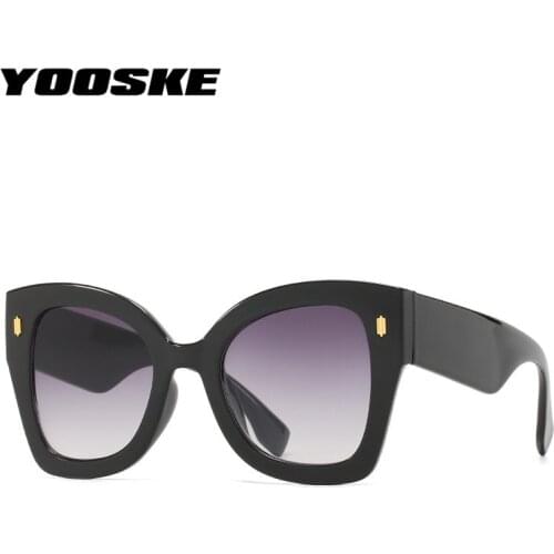 YOOSKE New Cat Eye Sunglasses Women Brand Design Sun Glasses Men Oversized Eyeglasses Ladies Vintage Big Frame Eyewears