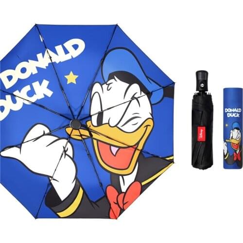 Disney Umbrella Automatic Umbrella Plastic Color Three-fold Umbrella Womens Umbrella Mens Rain Umbrella Folding Big Sun