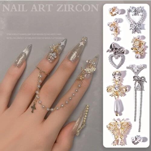 1pcs Luxury Crystal Rhinestones For Nails Shiny Diamonds 3d Alloy Nail Art Decorations Japanese Jewelry DIY Manicure Design