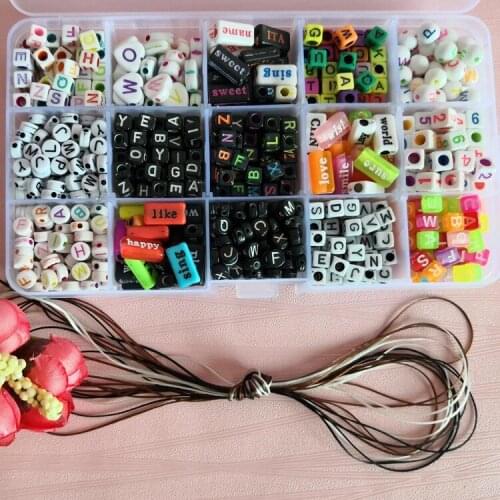 15 Mother bead line digital single word bead bead combination DIY jewelry accessories acrylic English 500 boxes
