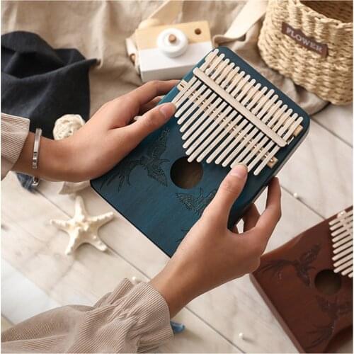 17 Keys Kalimba Thumb Piano High Quality Wood Mbira Body Musical Instruments With Learning Book Kalimba Piano Christmas Gift