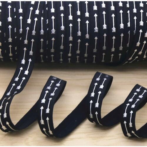 5/8'' Free shipping arrows silver foil printed Fold Elastic FOE headband headwear hairband diy decoration wholesale OEM H5378