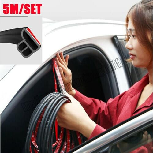 5M BLACK L Shape Car Door Hood Trunk Trim Edge Moulding Rubber Weatherstrip For Car