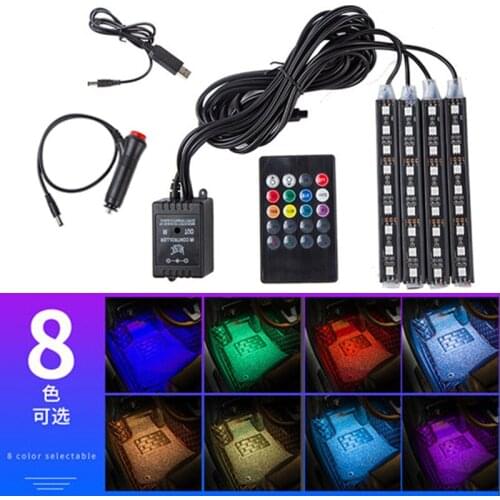 Atmosphere Light Inside The Car No Modification Indoor Usb Interior Atmosphere Music Rhythm Decoration Items Multiple Colour