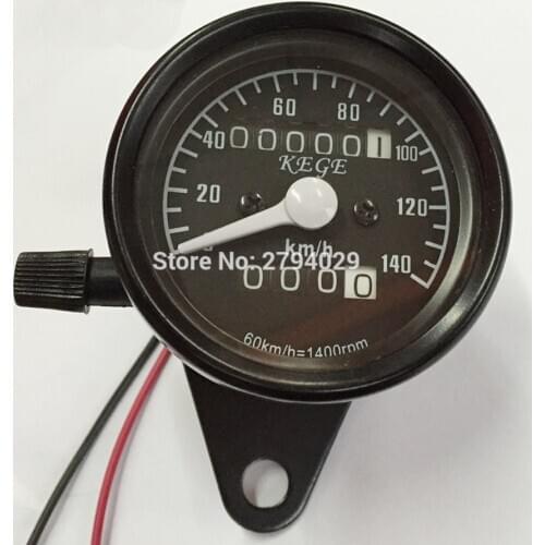 Free Shipping Universal Motorcycle Dual Odometer Speedometer Gauge KMH Meter Fits for Motorcycl Custom