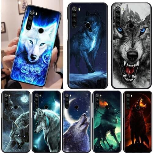 Animal Wolf Art Black Cover For Xiaomi Redmi Note 9 9S 8T 8 7 6 5A 5 4X 4 Pro Max Soft Phone Case