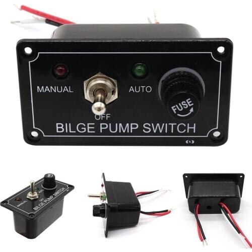 DC 12V Car Caravan RV Yachts Marine Bilge Pump Switch Panel with LED Indicator