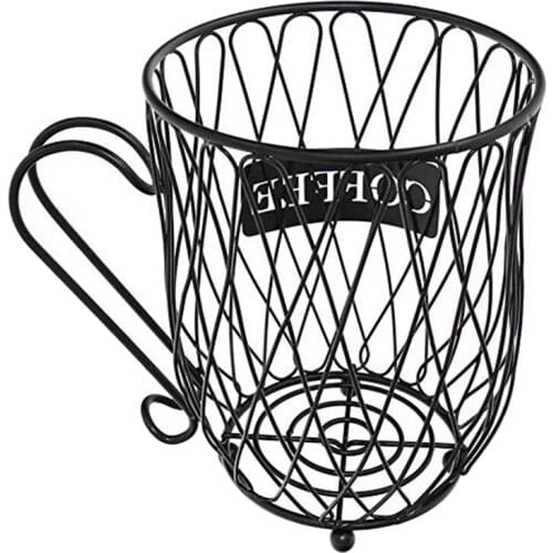 Coffee Pod Holder Cup Mug Shape Storage Basket Fruit Bowl Metal Cafe Organizer Storage Baskets Laundry Basket Toy Basket