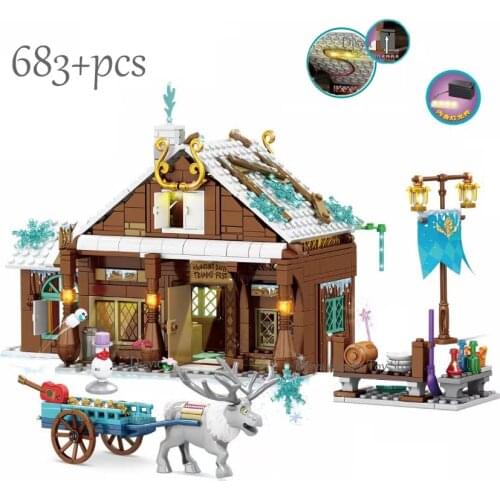 Disney Grocery Store Frozen Movie Elsa Magical Ice Castle girls Building Blocks Bricks Toys Princess Castle Girls Friends