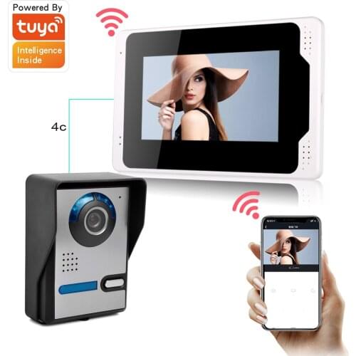 Tuya App Home Intercom System Wireless WiFi Smart IP Video Doorbell 1080P 7 Inch Touch 1x1080P Wired Outdoor Door Phone Camera