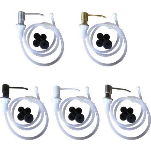 1Set Stainless Steel Liquid Soap Dispenser Built-in Lotion Pump Extension Tube for Home Bathroom Kitchen Sink Use Supplies