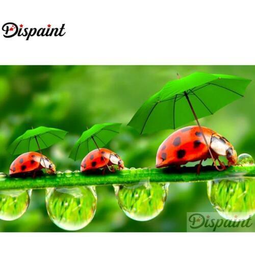 Dispaint Full Square/Round Drill 5D DIY Diamond Painting "Animal ladybug" Embroidery Cross Stitch 5D Home Decor A10505