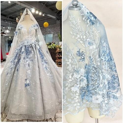 1 group multi-color three-dimensional beaded matte sequins embroidered lace fabric wedding handmade diy material cloth