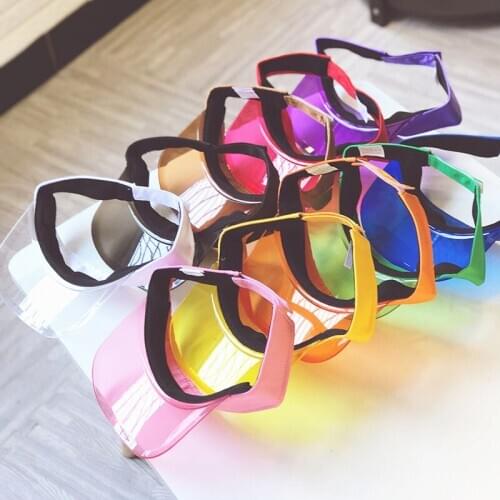 Summer Outdoor Mens UV Protection PVC Plastic hard Sun Visor Caps WomenClear Dealer Tennis Beach Hat Protection Snapback Caps