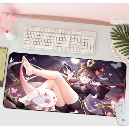 Genshin Impact Art Hot Sales Gamer Speed Mice Retail Large Rubber Mousepad Size for 30*90cm Hu Tao Anime Mouse Pad