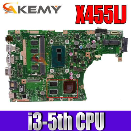 X455LJ notebook mainboard For ASUS A455L X455LD X455LB X455LJ laptop motherboard mainboard with I3-5005U CPU 2GB RAM V1G test ok