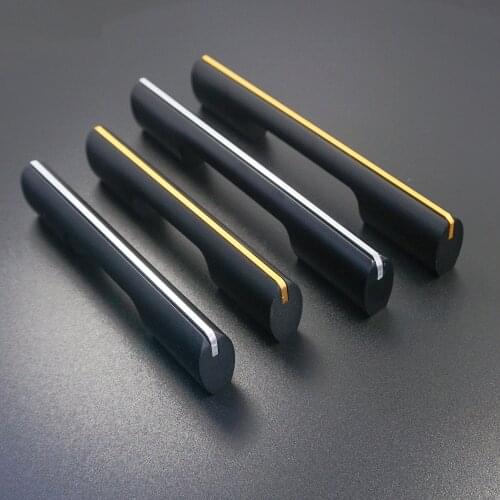 MFYS 3.78'' 5'' Black Cabinet Pulls Handles Aluminum Alloy Pull for Drawer Dresser Wardrobe Closet Modern Furniture Hardware