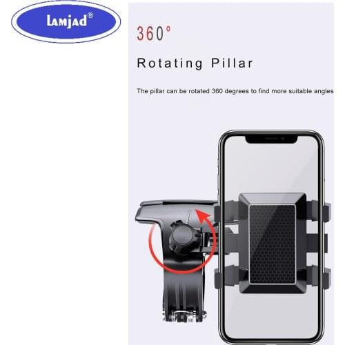 Upgraded Dashboard Car Phone Holder 360 Degree Mobile Phone Stands Rearview Mirror Sun Visor GPS Navigation Bracket Stop Sign