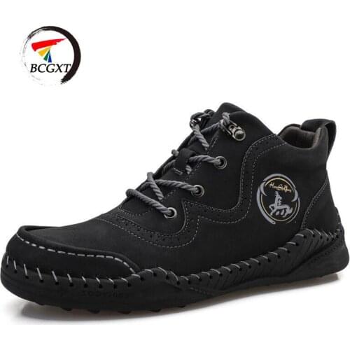 2020 New Mens Ankle Boots Outdoor Mens Short Boots Vintage Man Basic Work Boots Classic Mens Boots Designer Handmade Size 48