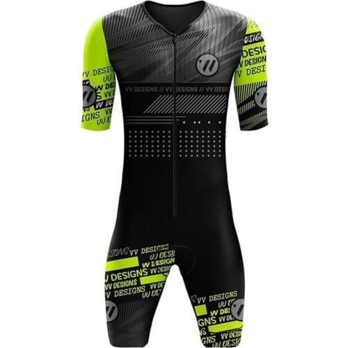 VVS Men Triathlon Skinsuit Cycling Short Sleeve Jumpsuit Road mtb Bike Running Swimwear Clothing Maillot Ciclismo Suit kit