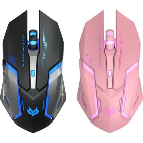 Pink Black Three Mode T1 Ergonomic 2.4G Rechargeable Mouse for PC Computer Silent Backlit USB Optical Wireless Gaming Mouse