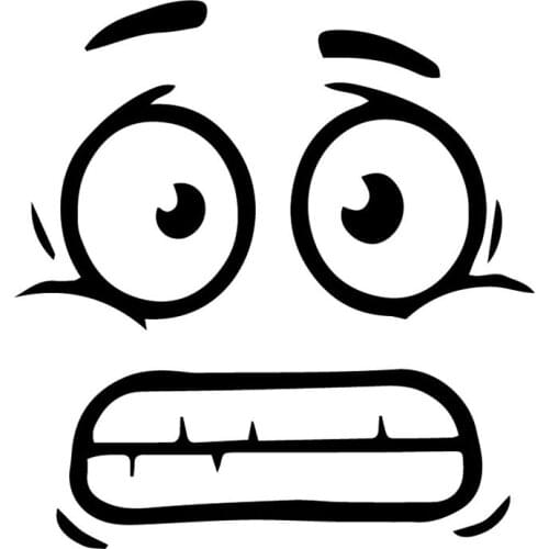 14.3X15.3CM Shocked Expression Car Tail Bumper Decoraiton Stickers Vinly Decal