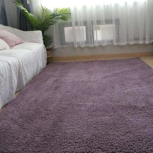 Thickened washed silk hair non-slip carpet living room coffee table blanket Bedroom bedside mat yoga rugs solid color plush rug