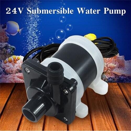 DC 24V Solar Powered Brushless Magnetic Submersible Water Pump 900L/H Fish Pond 1200MA Smooth Operation Black 22W ABS Stainless