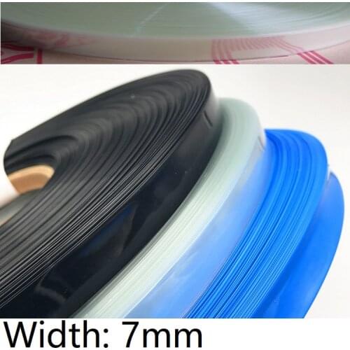 Width 7mm PVC Heat Shrink Tube Dia 4mm Lithium Battery Insulated Film Wrap Protection Case Pack Wire Cable Sleeve Colorful