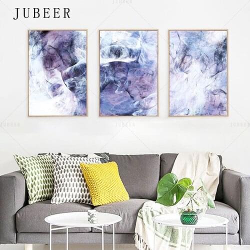 Nordic Abstract art poster Purple color canvas painting Creative Novel Living Room Decoration Picture Wall Art Prints