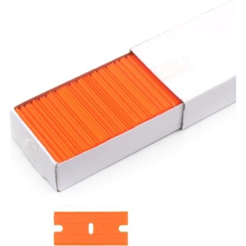 100pcs Plastic Razor Scraper Blades Double Edged For Phone Repair Car Wrapping Window Tint Glue Residue Remove Tool Gadgets ZM56