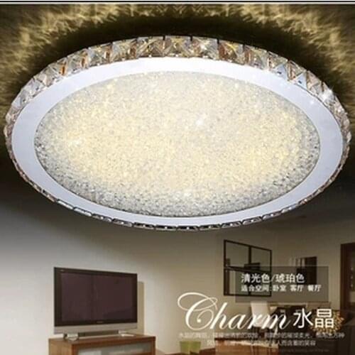Modern Creative Simple Circular Ceiling Light Crystal Lamp For Home Living Room Bedroom Restaurant With LED Bulbs
