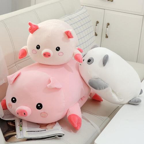 40-90cm super soft pig panda plush toy stuffed animal throw pillow cushion pink pig panda hand worm pillow Gift for children