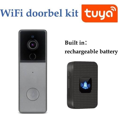 Rechargeable Tuya Smart HD Doorbell Camera 1080P Video Doorbell WiFi Security Camera IR Night Vision Visual Intercom Doorbell