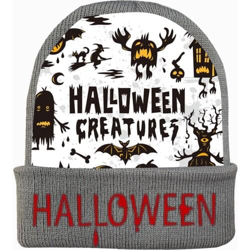Unisex Christmas Halloween Party Vampire Hip Hop Keep Warm Knitted Masked Hat Brimless Pullover Cap Headgear Helmet