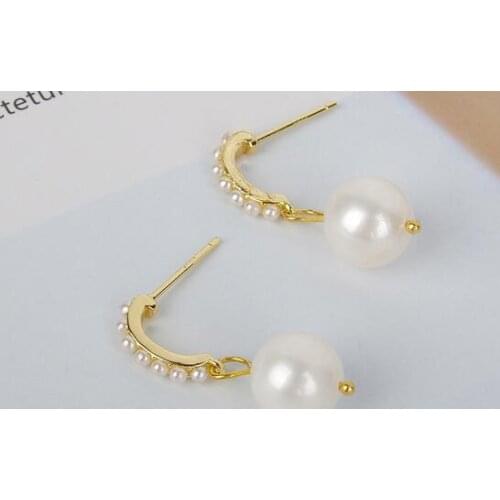 Jewelry white pink 100% Natural freshwater Pearl Earring 925 sterling Silver hook pair