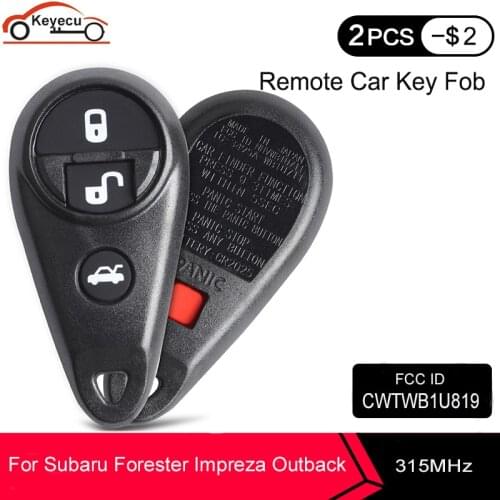 KEYECU Replacement 3+1 4 Button Smart Remote Key Fob key for Subaru Impreza Forrester Outback Legacy FCC: CWTWB1U819