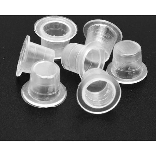 200Pcs Plastic Microblading Tattoo Ink Cap Cup Pigment Clear Holder S Container For Needle Tip Grip Power Supply