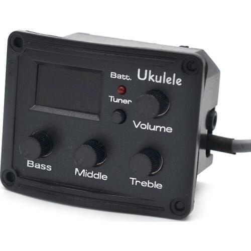 Ukulele 3 Bands EQ Equalizer with Tuner LCD Chromatic Pickup Piezo Transducer Balance Output
