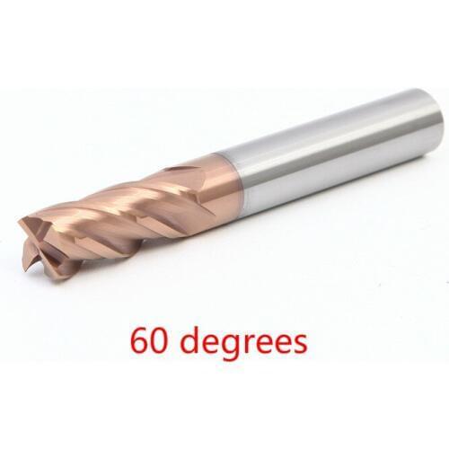 60 degrees1mm-20mm Four Blade Tungsten High Speed Steel Numerical Control CNC Milling Cutter